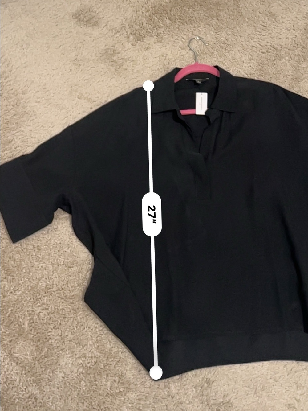 Banana Republic Black Oversized Women's Collared Blouse - Picture 7 of 12